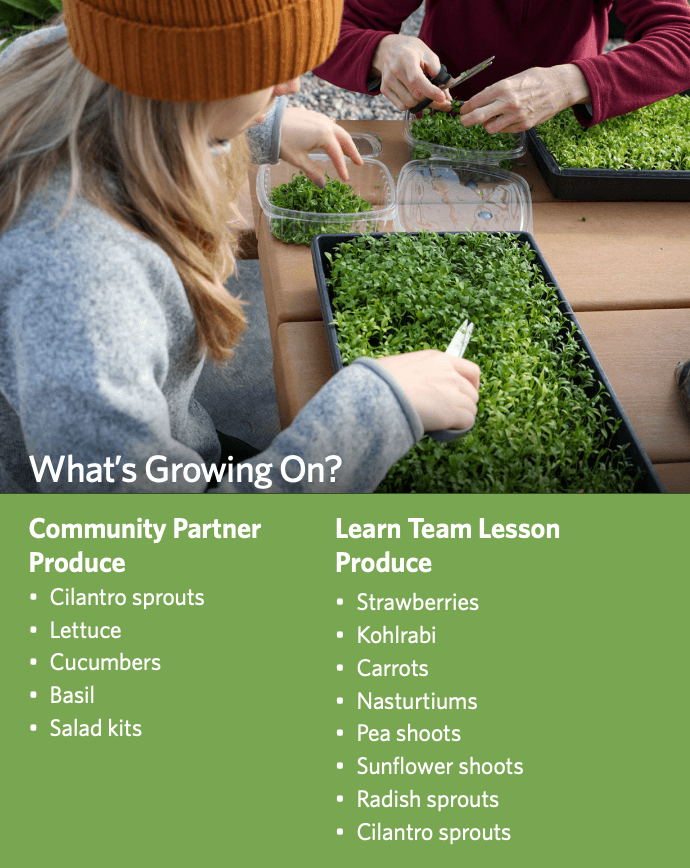 Produce list for lessons and community partners.